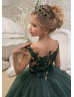 Lace Tulle Long Buttons Back Flower Girl Dress Party Dress